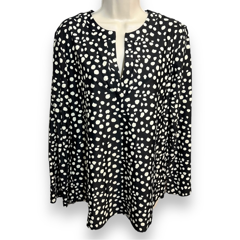 Jude Connally Women’s Josie Painted Spot Long Sleeve Tunic Black/Cream Size L